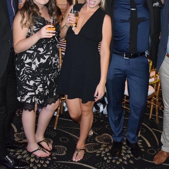 Aritzia Wilfred front plunge neckline Black Dress- thigh length (see photos) - Picture 5 of 5